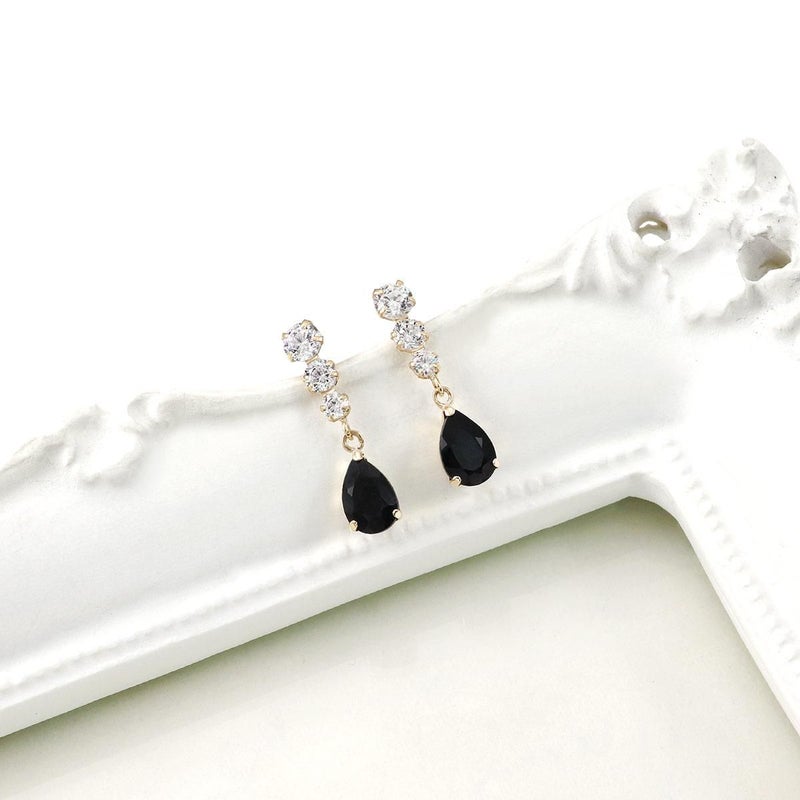 K10YG キュービックジルコニア＆オニキスピアス_09