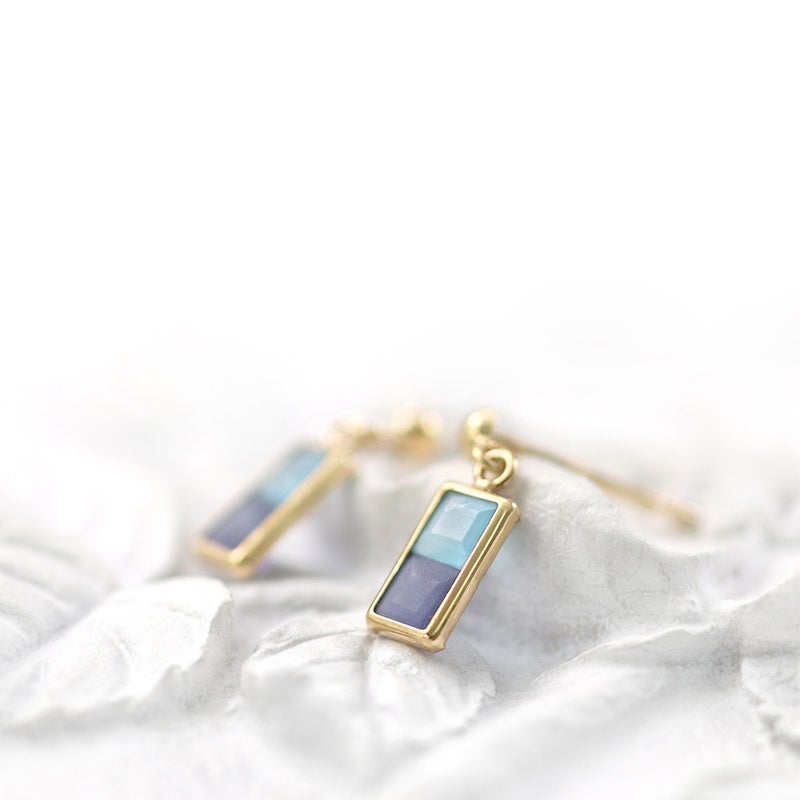 K10YG ブルートパーズ＆アイオライト ピアス 11月の誕生石_03