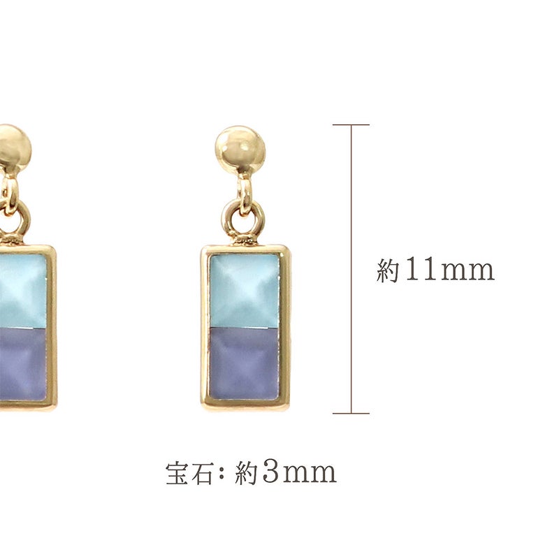 K10YG ブルートパーズ＆アイオライト ピアス 11月の誕生石_05