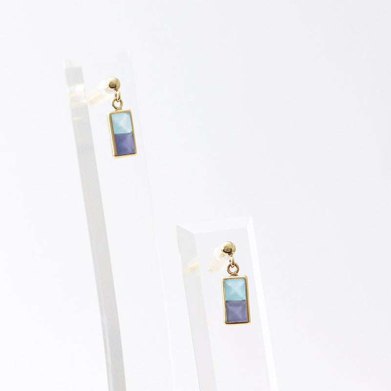 K10YG ブルートパーズ＆アイオライト ピアス 11月の誕生石_11