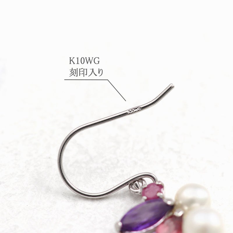 K10WG マルチストーン フックピアス_05