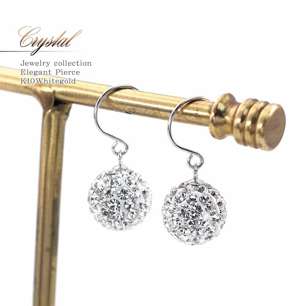 K10WG ミラーボール フックピアス | Jewelry ROLA（ジュエリーローラ）