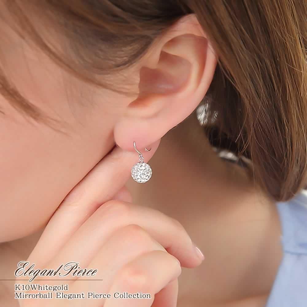 K10WG ミラーボール フックピアス | Jewelry ROLA（ジュエリーローラ）