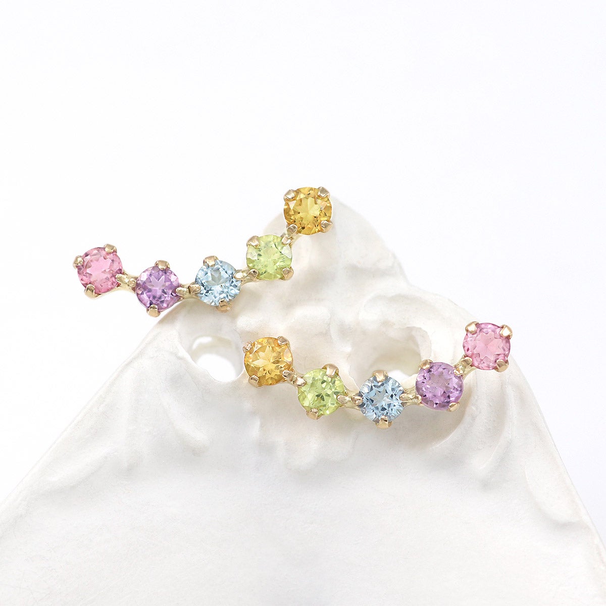 K10YG マルチストーン ピアス_10