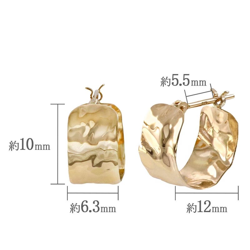 K10YG 幅広 フープピアス_05