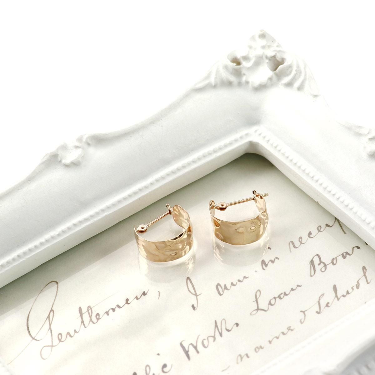 K10YG 幅広 フープピアス_09