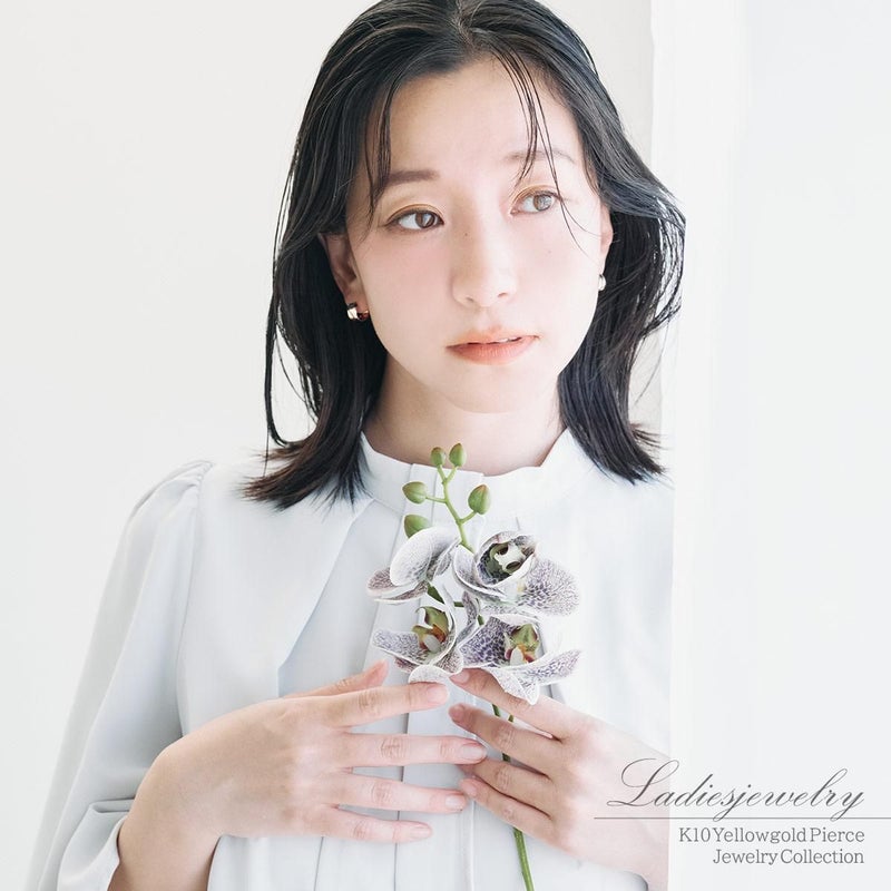 K10YG 幅広 フープピアス_11