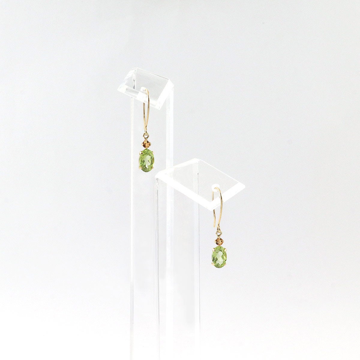 K10YG ペリドット&シトリン フックピアス 11月の誕生石_09