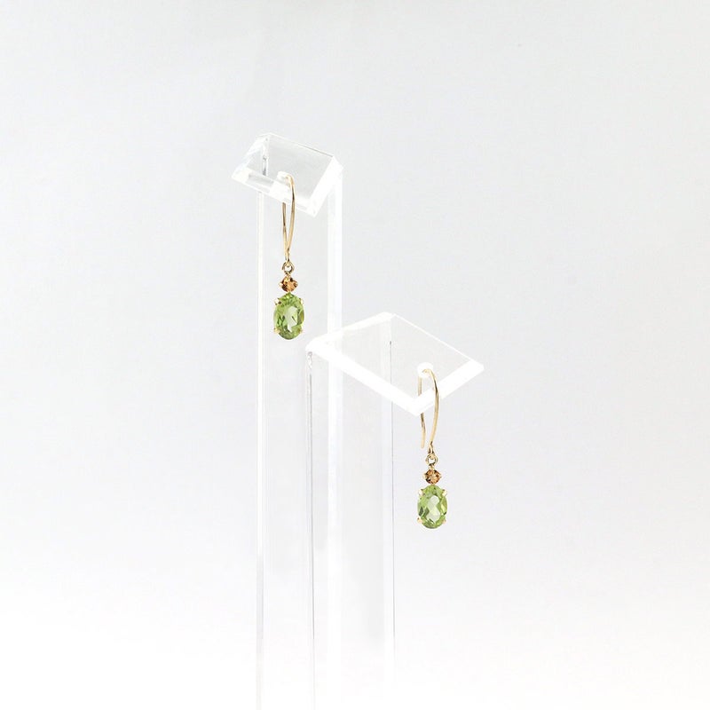 K10YG ペリドット&シトリン フックピアス 11月の誕生石_09