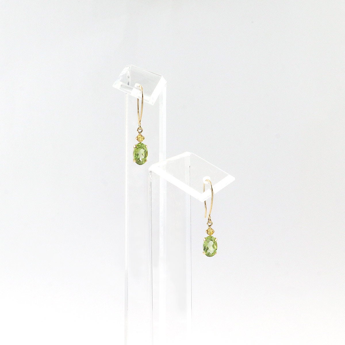 K10YG ペリドット&シトリン フックピアス 11月の誕生石_09