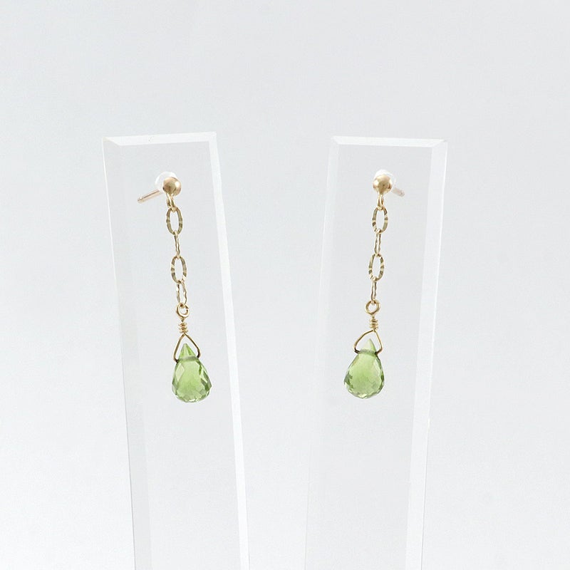 K10YG ペリドット ティアドロップ ピアス_03