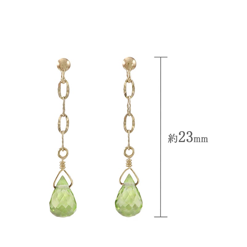 K10YG ペリドット ティアドロップ ピアス_04