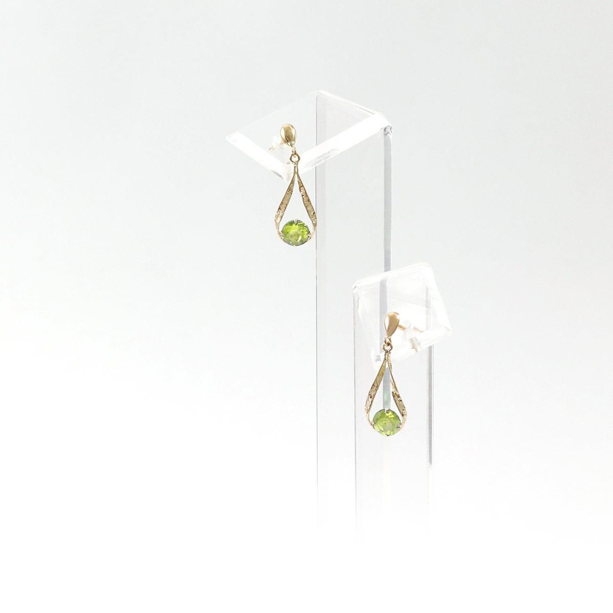 K10YG 雫モチーフ ペリドットピアス_10