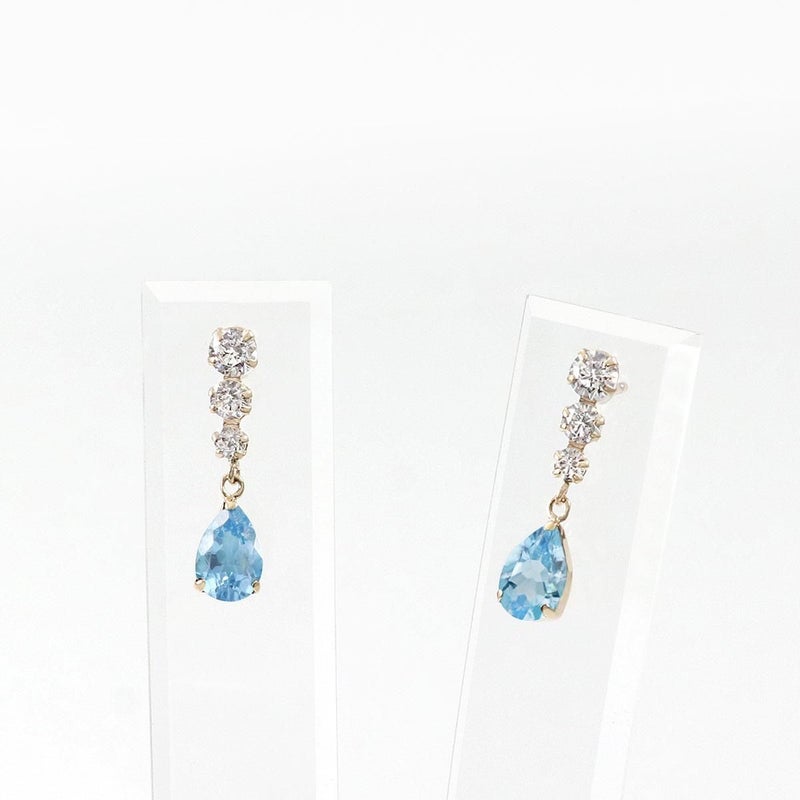 K10YG キュービックジルコニア＆ブルートパーズピアス_03