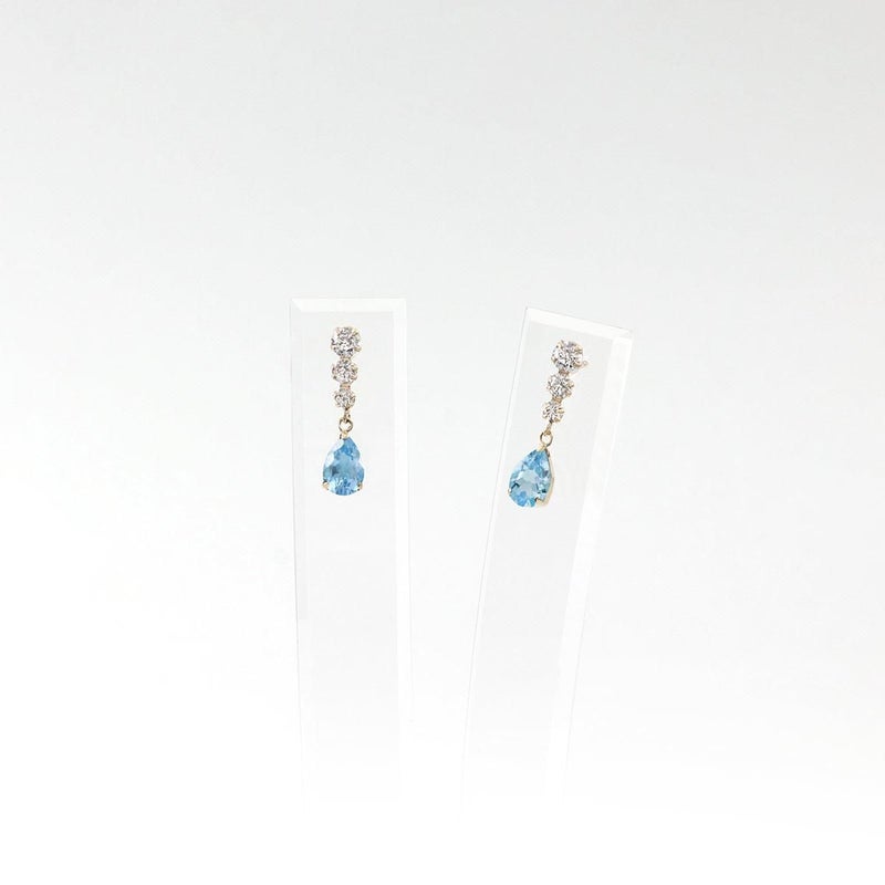 K10YG キュービックジルコニア＆ブルートパーズピアス_10