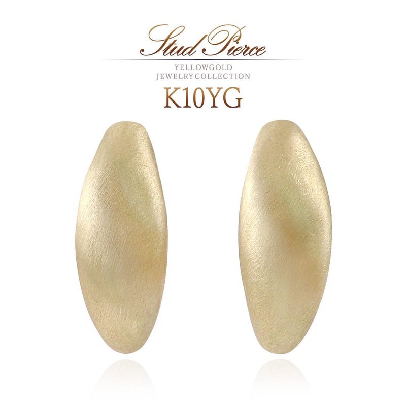 K10YG 楕円型モチーフ ピアス_01