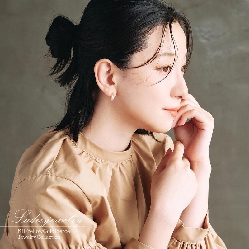 K10YG 楕円型モチーフ ピアス_11