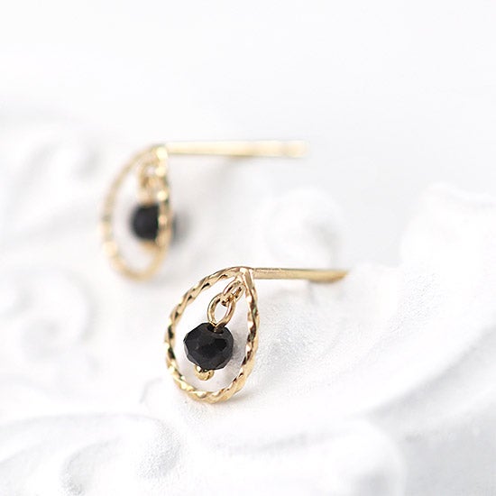 K10YG ブラックスピネル ピアス_10