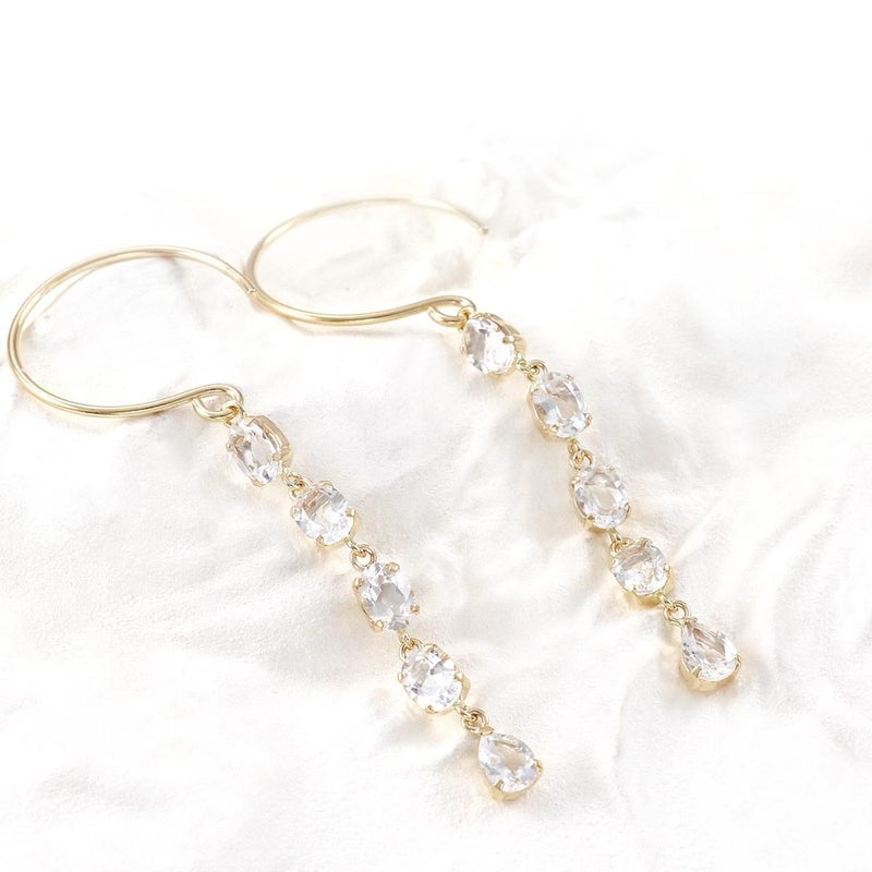 K10YG ホワイトトパーズフックピアス 11月 誕生石_02