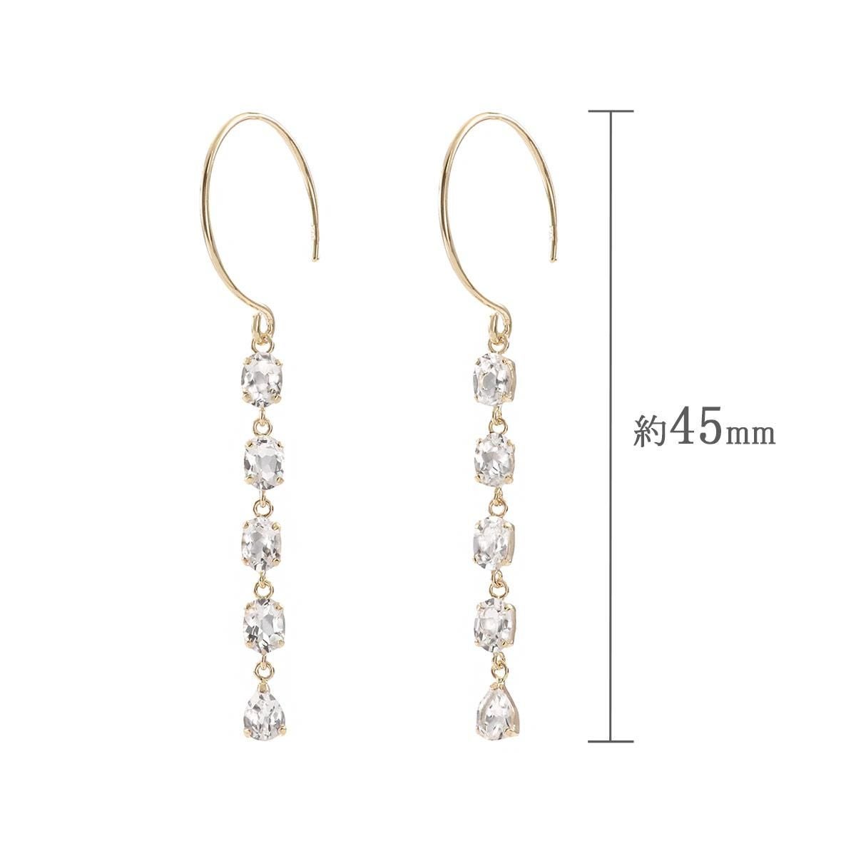 K10YG ホワイトトパーズフックピアス 11月 誕生石_05