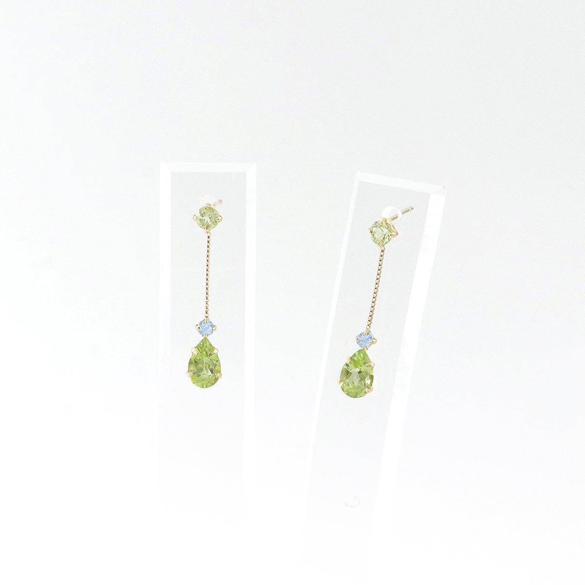 K10YG ペリドット＆ブルートパーズ ピアス 11月 誕生石_03