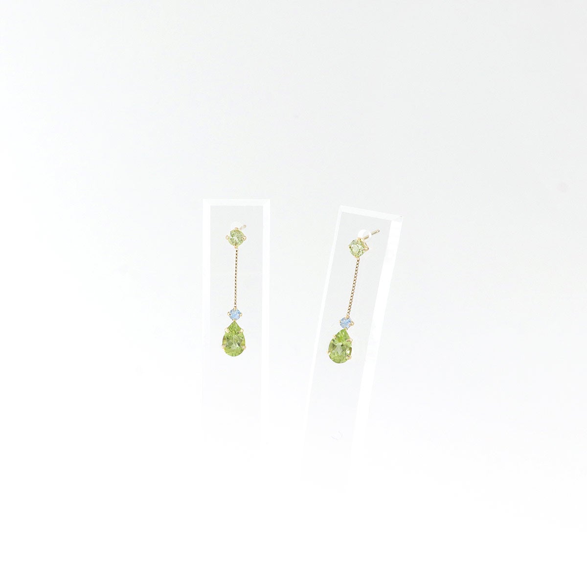 K10YG ペリドット＆ブルートパーズ ピアス 11月 誕生石_09