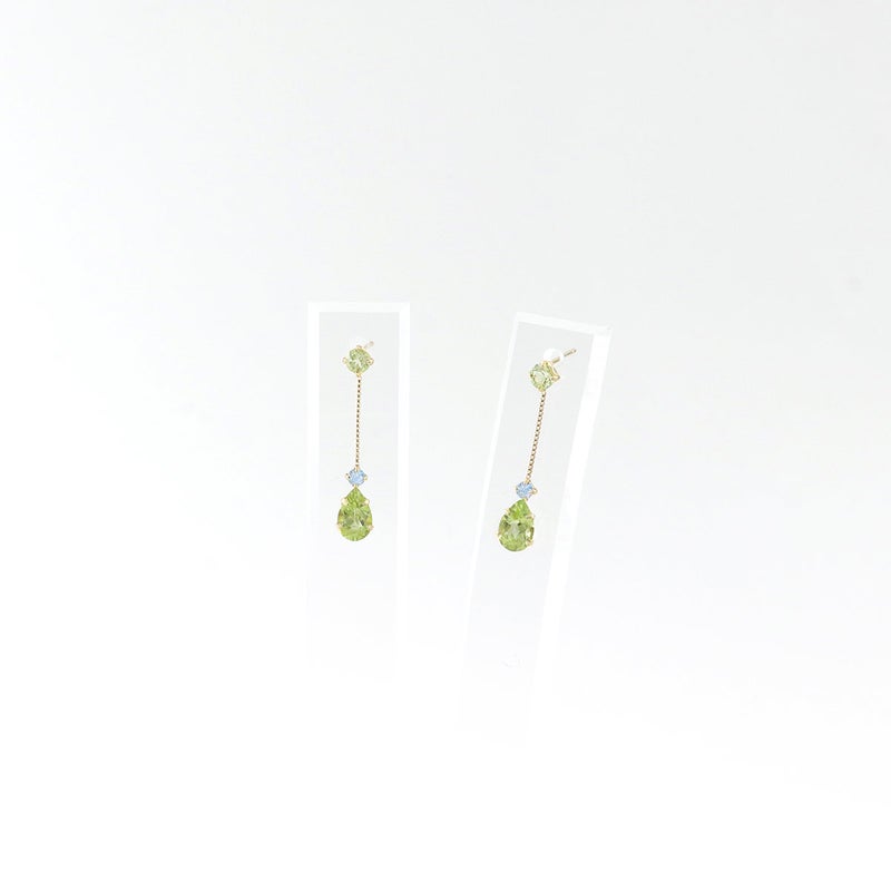 K10YG ペリドット＆ブルートパーズ ピアス 11月 誕生石_09