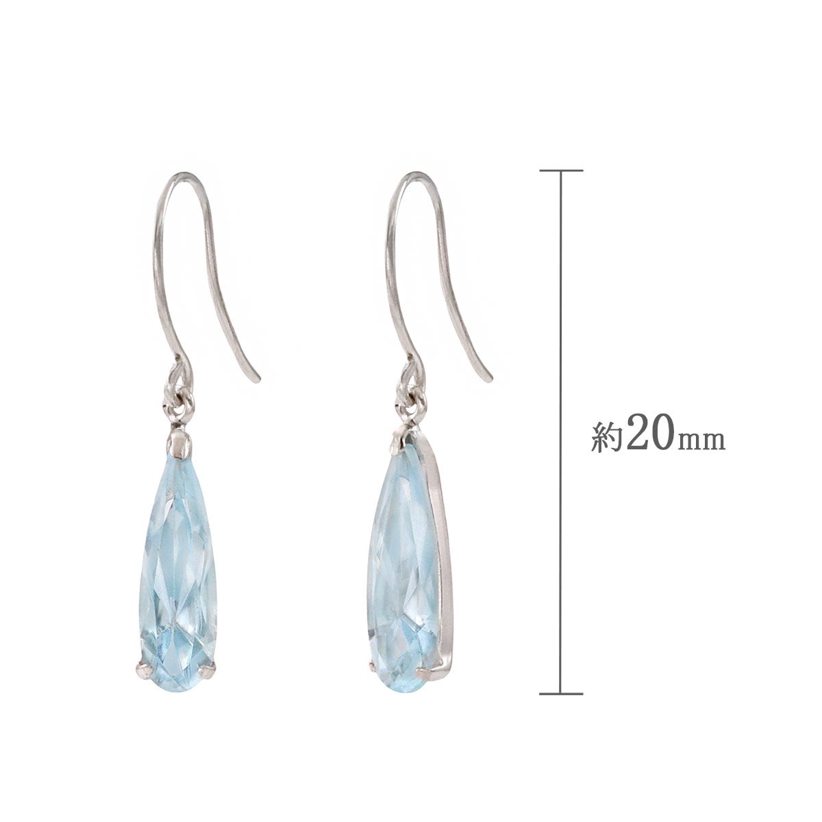 K10WG スカイブルートパーズ フックピアス 11月 誕生石_04