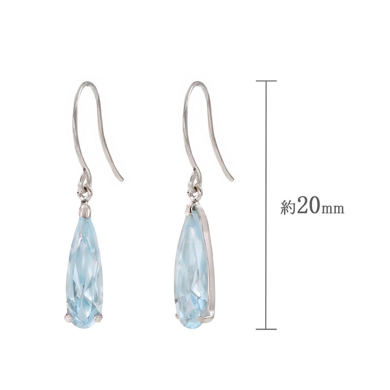 K10WG スカイブルートパーズ フックピアス 11月 誕生石_04