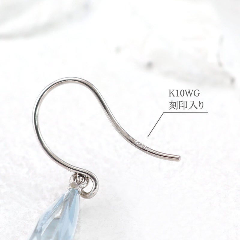 K10WG スカイブルートパーズ フックピアス 11月 誕生石_05
