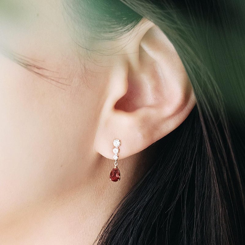 K10YG キュービックジルコニア＆ガーネットピアス_04