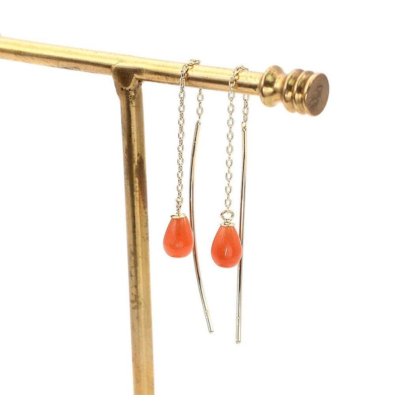 K10YG ピーチクォーツァイト アメリカンピアス_02