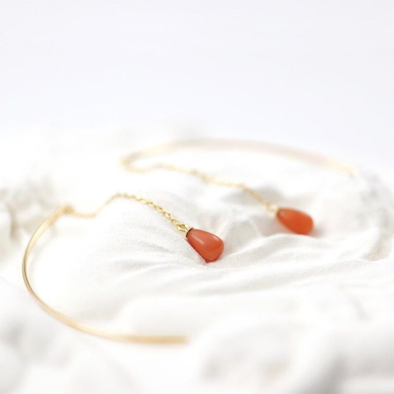 K10YG ピーチクォーツァイト アメリカンピアス_03