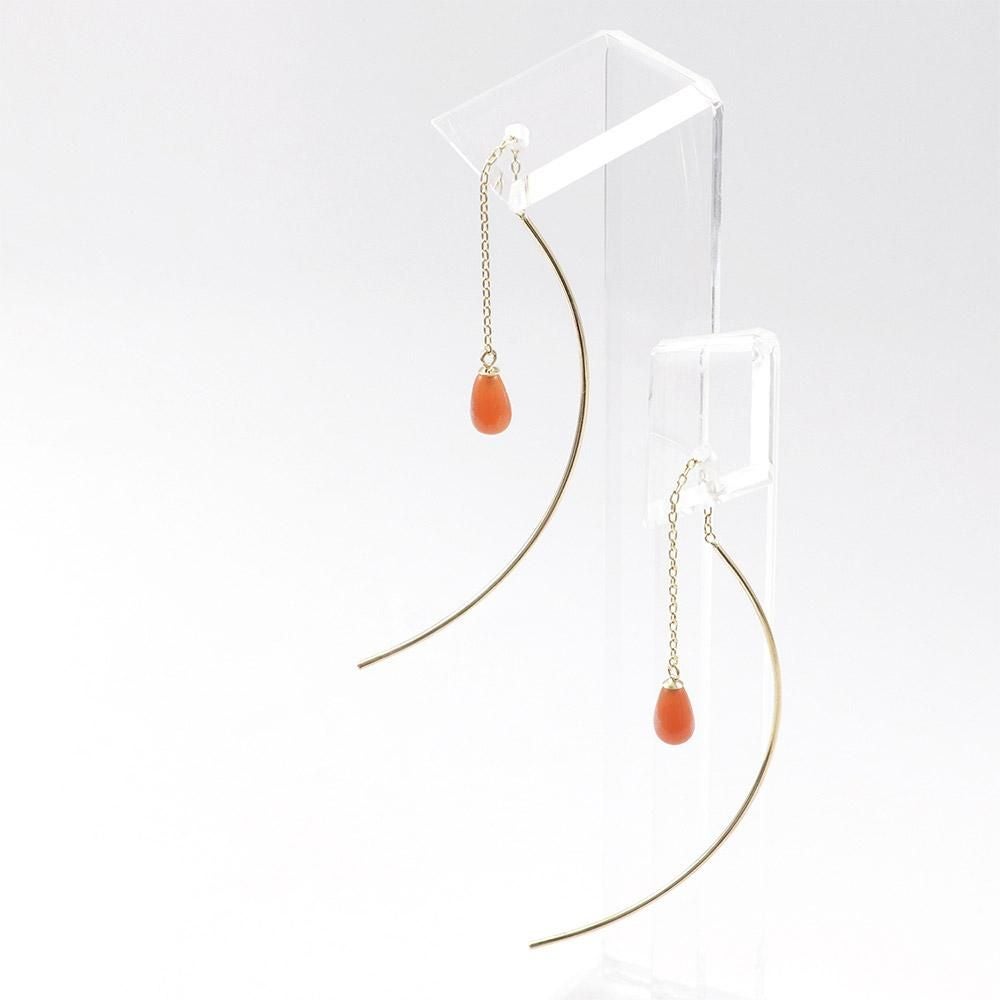 K10YG ピーチクォーツァイト アメリカンピアス_09