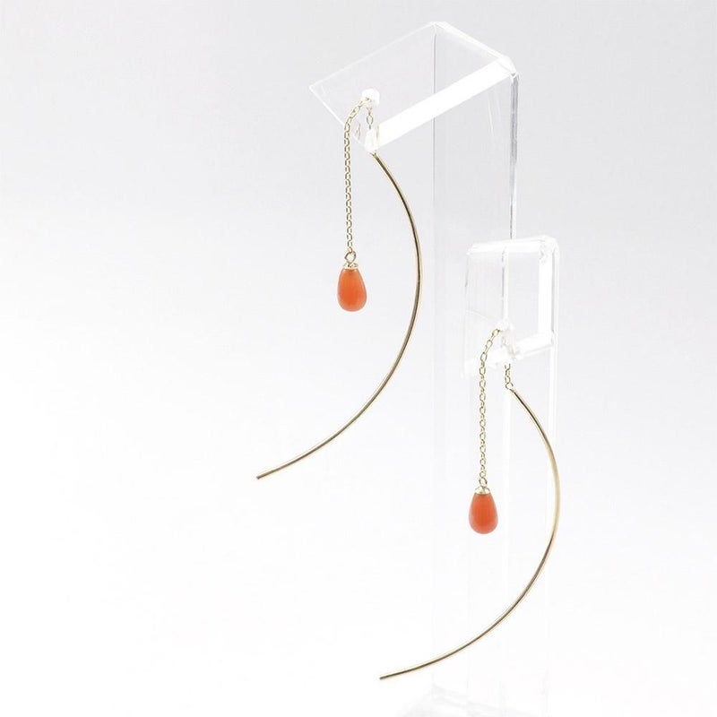 K10YG ピーチクォーツァイト アメリカンピアス_09