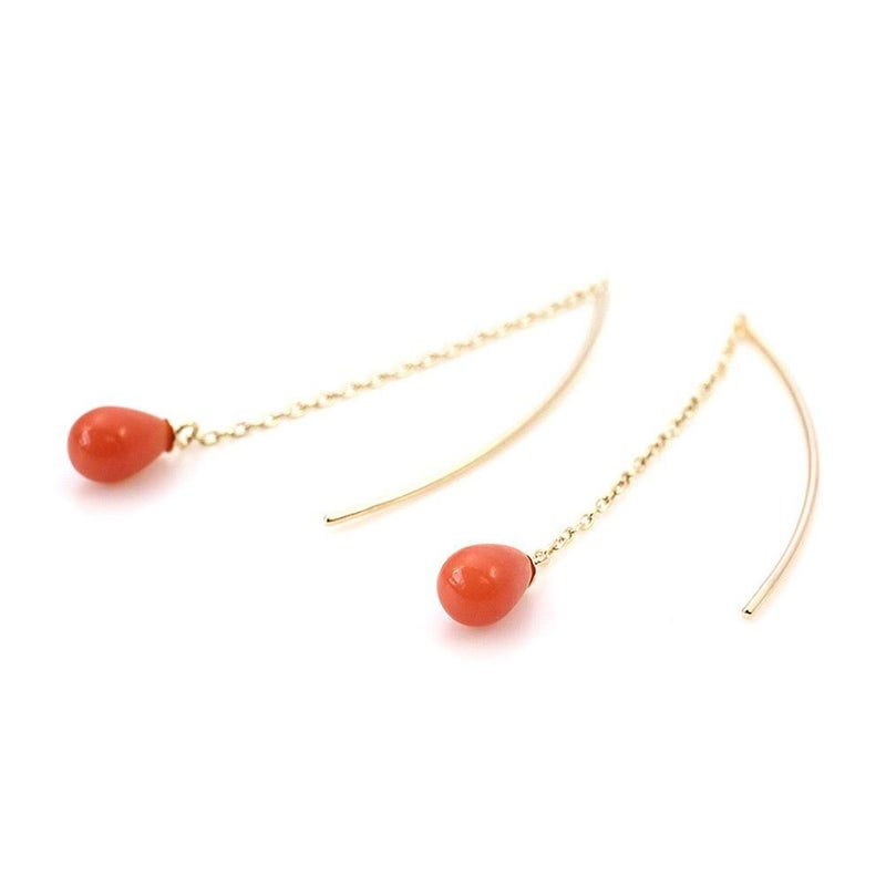 K10YG ピーチクォーツァイト アメリカンピアス_10