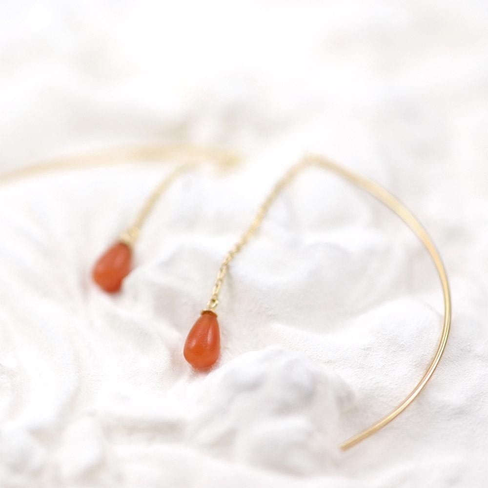 K10YG ピーチクォーツァイト アメリカンピアス_11