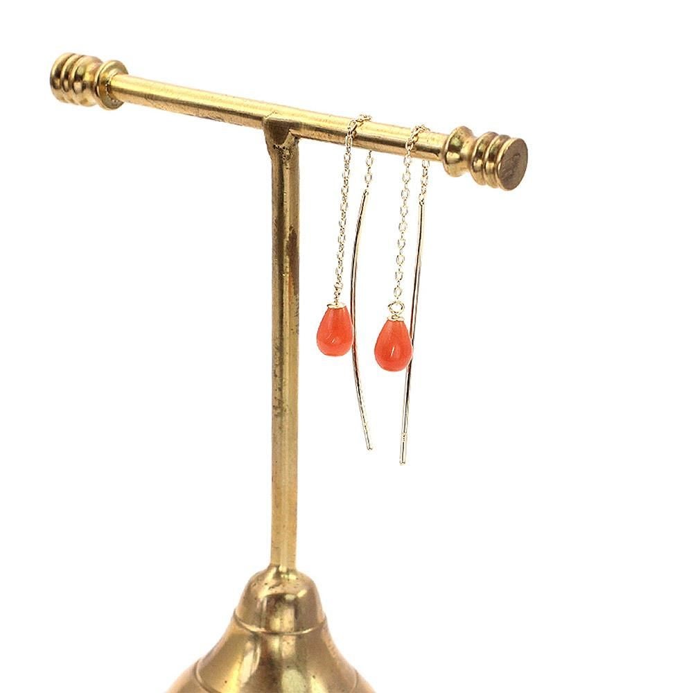 K10YG ピーチクォーツァイト アメリカンピアス_13