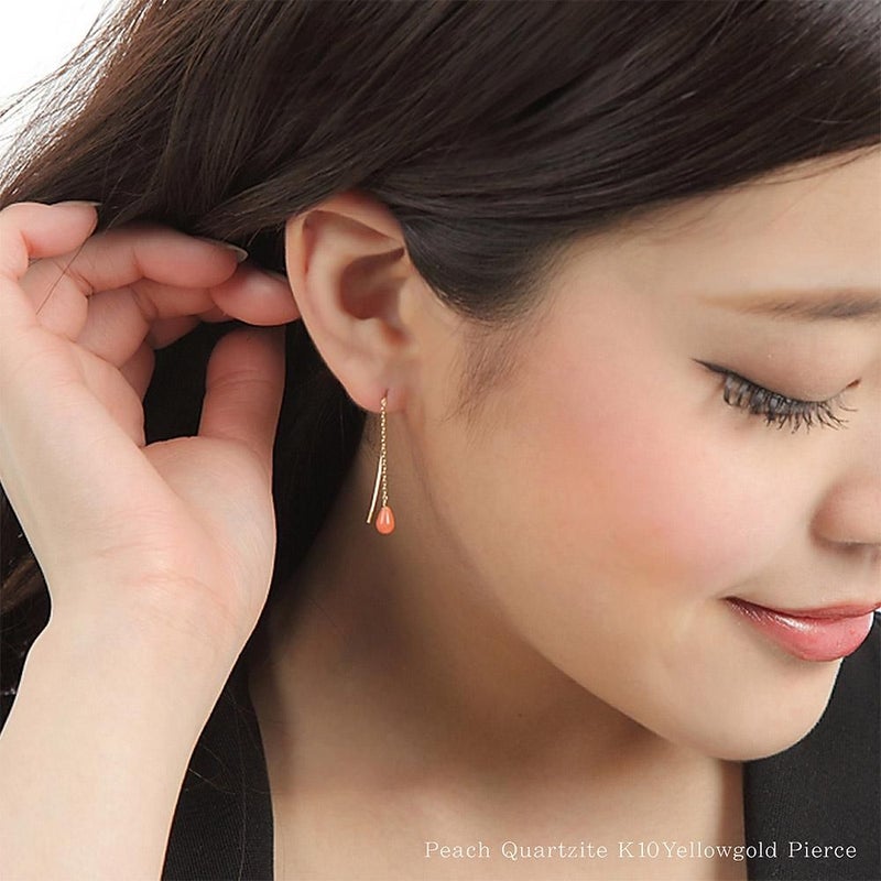 K10YG ピーチクォーツァイト アメリカンピアス_14