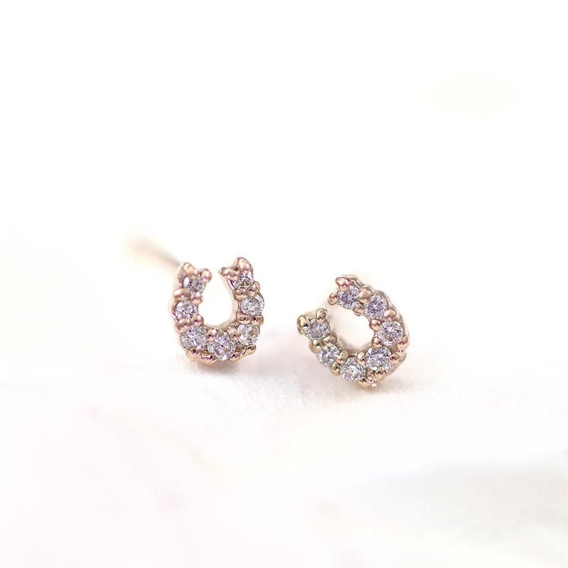 K10 ダイヤモンド 馬蹄（ホースシュー）ピアス_11