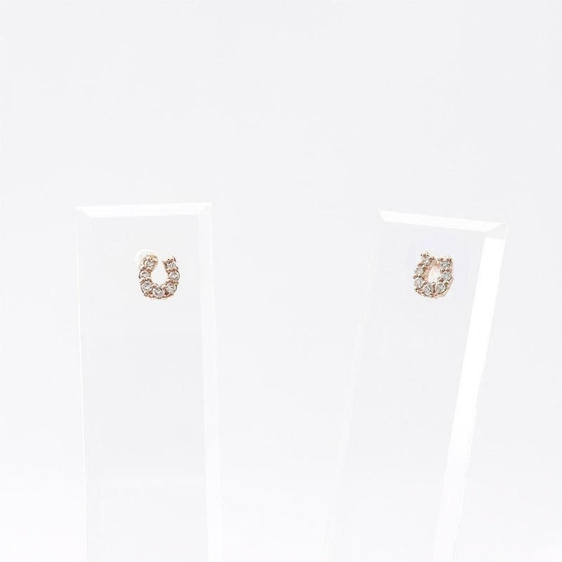 K10 ダイヤモンド 馬蹄（ホースシュー）ピアス_12