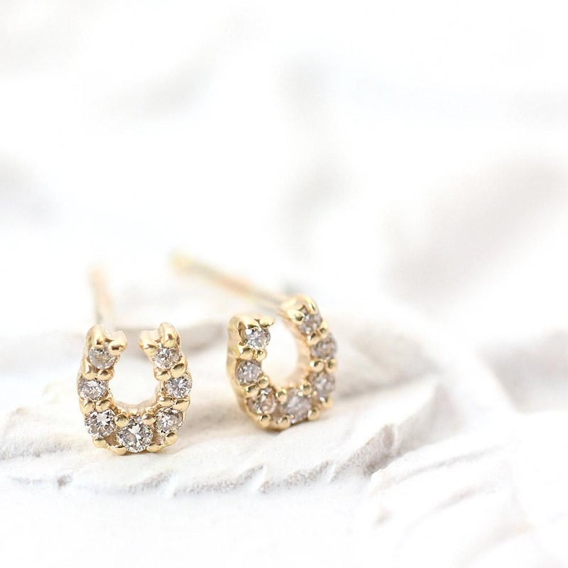 K10 ダイヤモンド 馬蹄（ホースシュー）ピアス_13