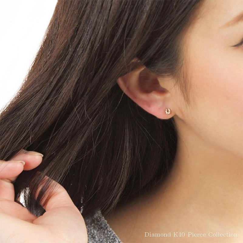 K10 ダイヤモンド 馬蹄（ホースシュー）ピアス_15