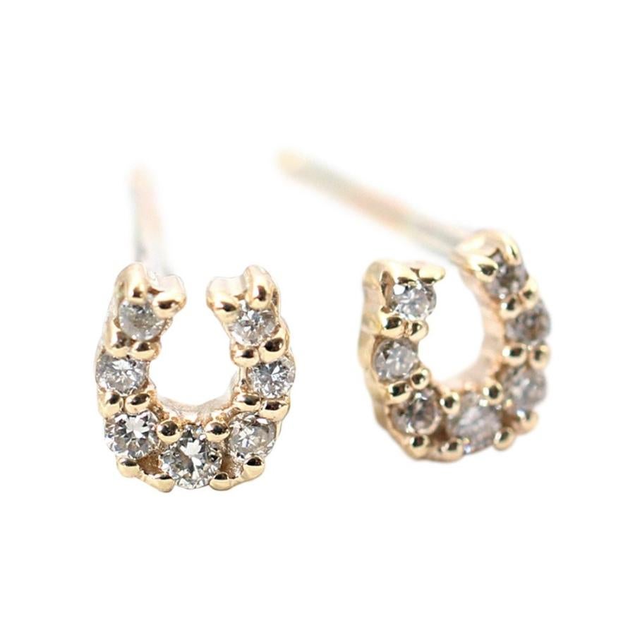 K10 ダイヤモンド 馬蹄（ホースシュー）ピアス | Jewelry ROLA