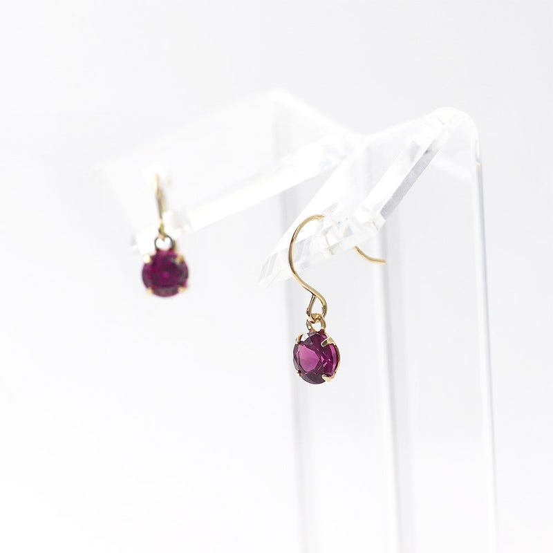 K10YG ロードライトガーネット フックピアス_09