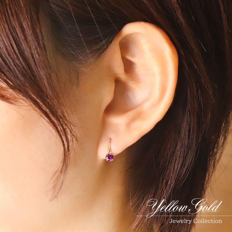 K10YG ロードライトガーネット フックピアス_14