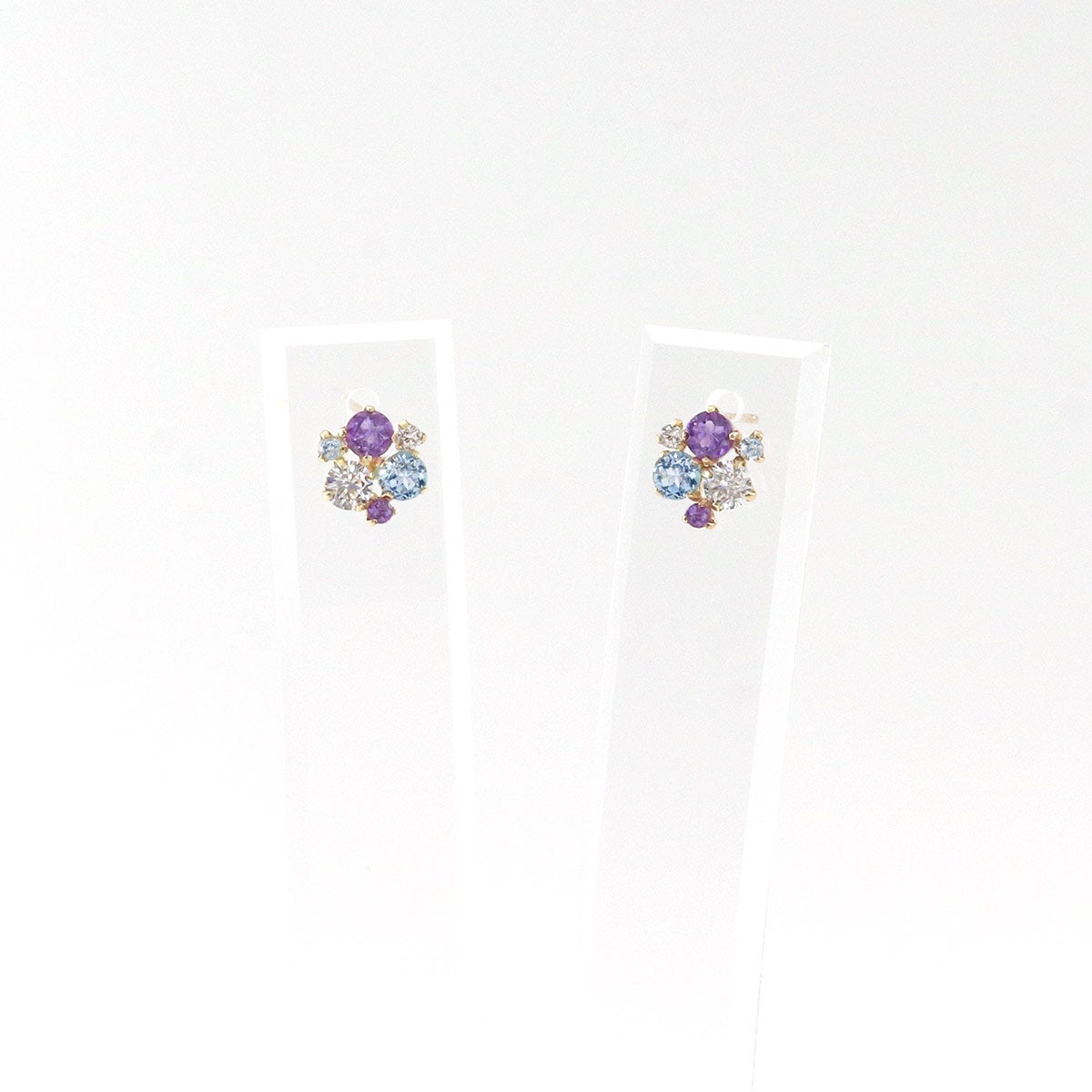 K10YG ブルートパーズ＆アメジスト＆ジルコニア ピアス 11月 誕生石_03