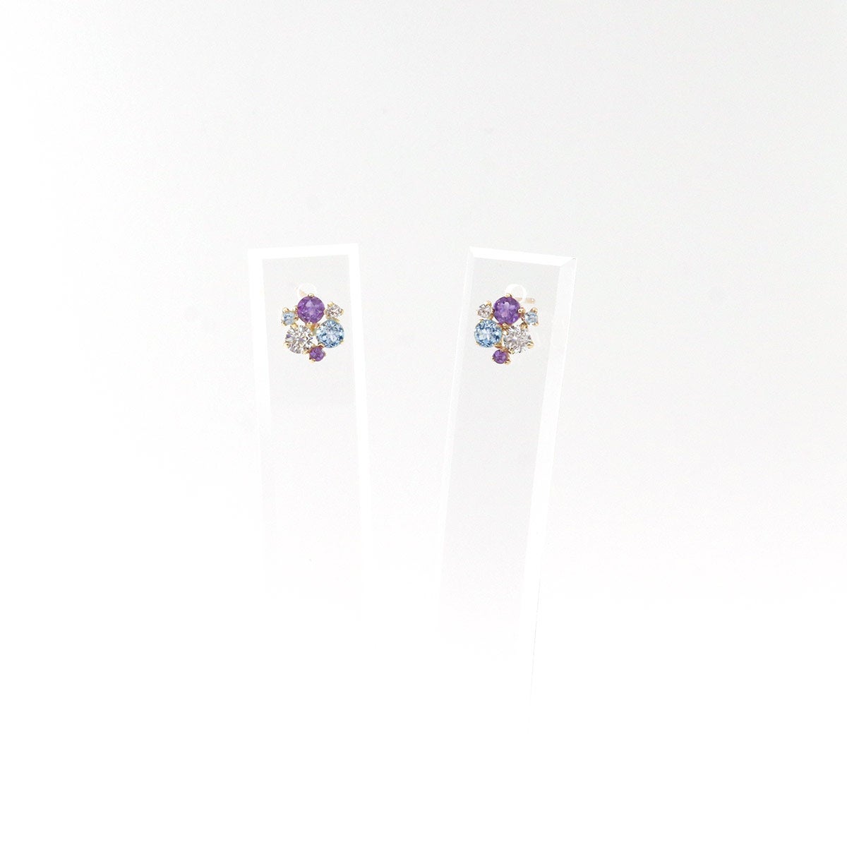 K10YG ブルートパーズ＆アメジスト＆ジルコニア ピアス 11月 誕生石_09