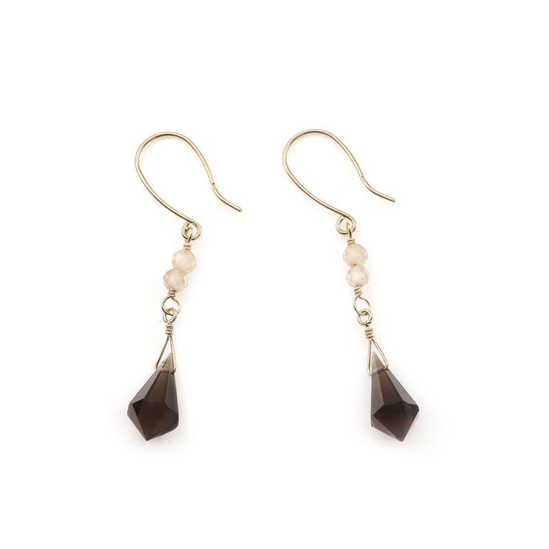 K10YG スモーキークォーツ＆ジルコン ピアス_02