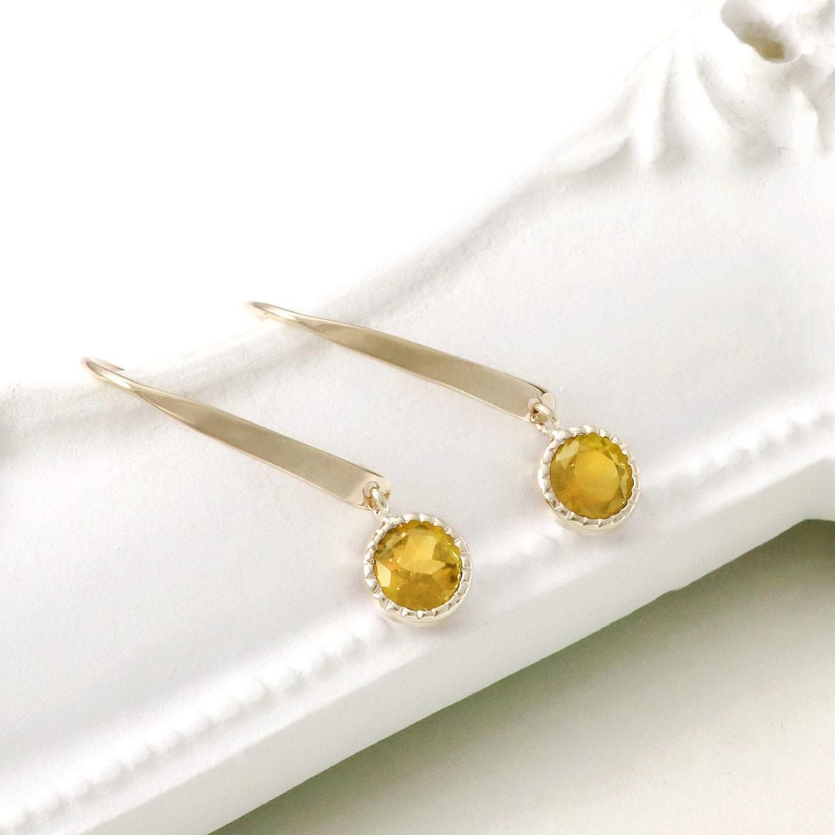 K10YG シトリン フックピアス_02